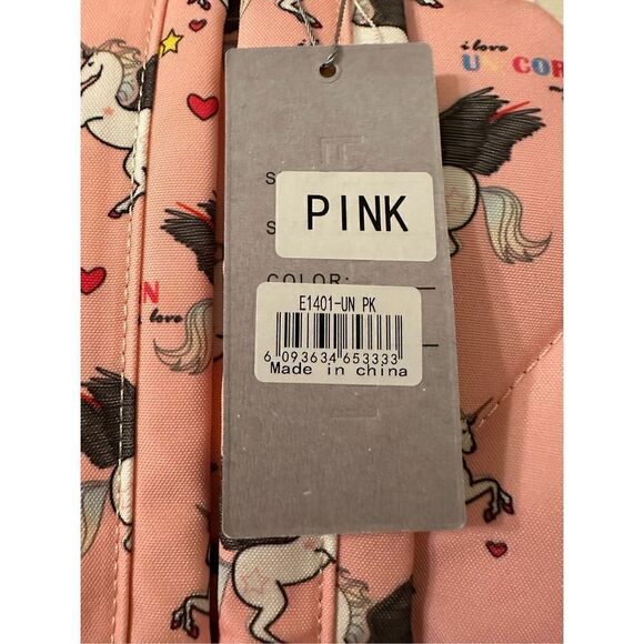 Fashion Design Girls Unicorn Print School Bag Rucksack Backpack Pink 16” NWT - Picture 3 of 5